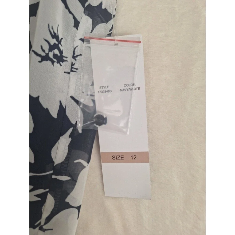 R&K Women's 12 (L) Chiffon Shift Dress Flutter Sleeve Floral Lined Y2K Sears NWT